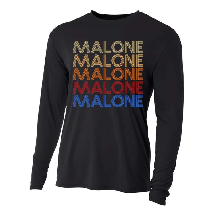 Malone Retro Vintage Style Name Cooling Performance Long Sleeve Crew