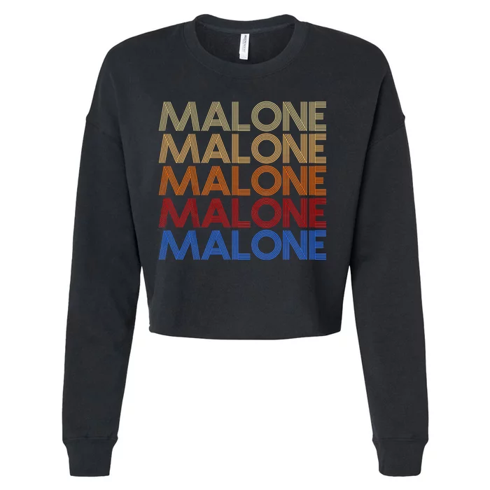 Malone Retro Vintage Style Name Cropped Pullover Crew