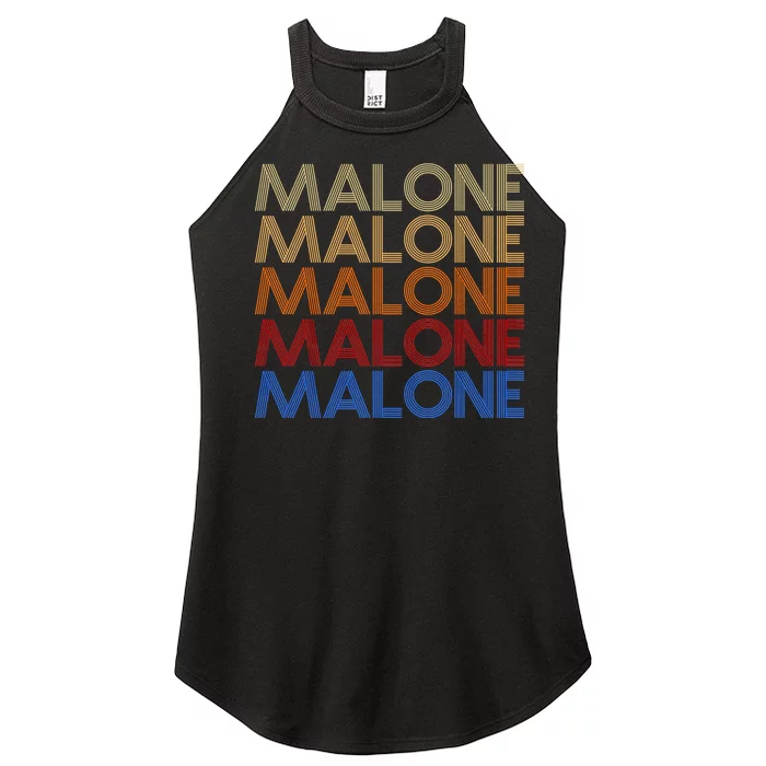 Malone Retro Vintage Style Name Women’s Perfect Tri Rocker Tank