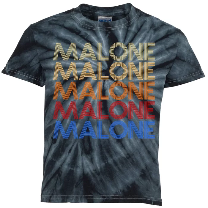 Malone Retro Vintage Style Name Kids Tie-Dye T-Shirt