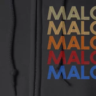 Malone Retro Vintage Style Name Full Zip Hoodie