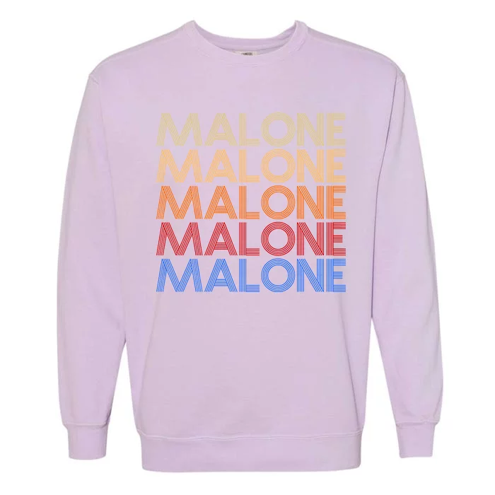 Malone Retro Vintage Style Name Garment-Dyed Sweatshirt