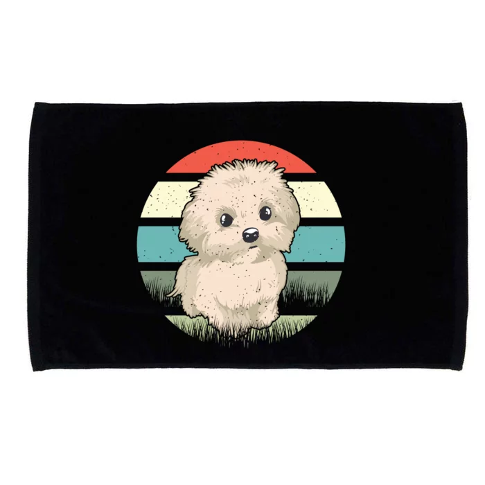 Maltese Dog Retro Microfiber Hand Towel