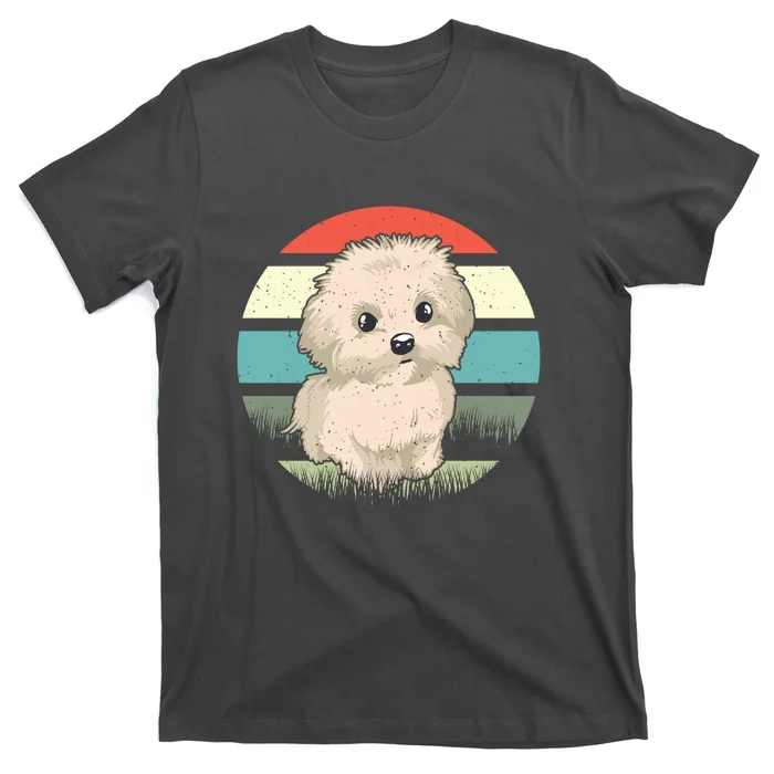 Maltese Dog Retro T-Shirt