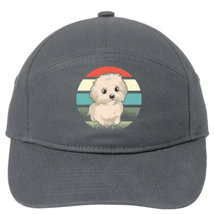 Maltese Dog Retro 7-Panel Snapback Hat