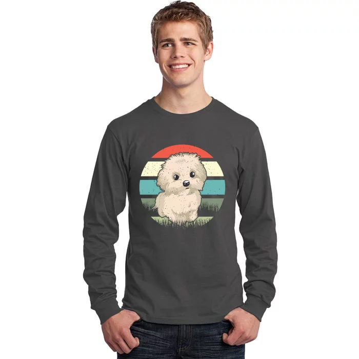 Maltese Dog Retro Tall Long Sleeve T-Shirt