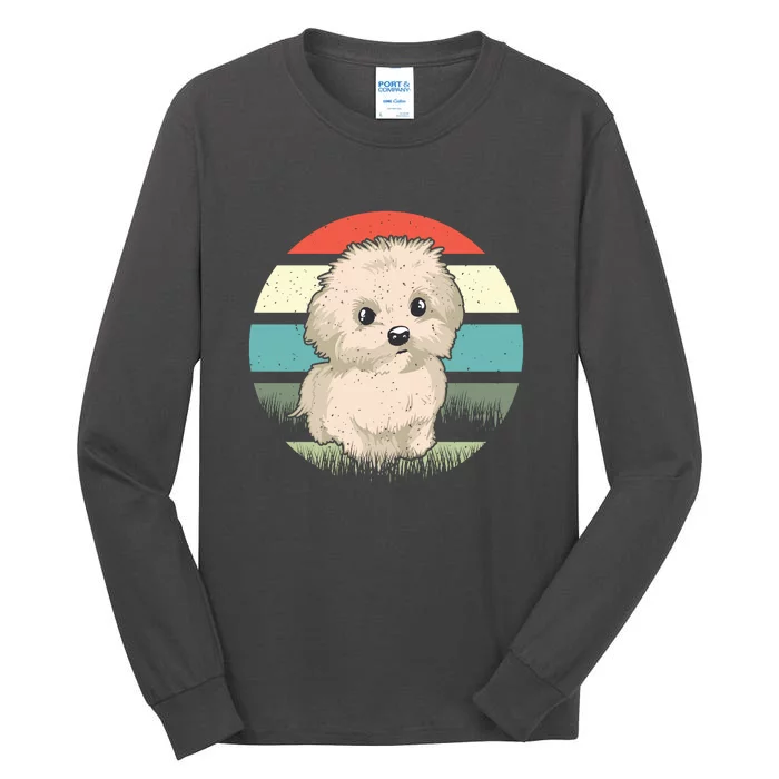 Maltese Dog Retro Tall Long Sleeve T-Shirt