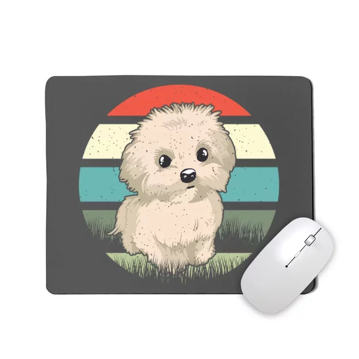 Maltese Dog Retro Mousepad