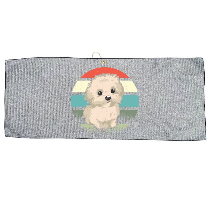 Maltese Dog Retro Large Microfiber Waffle Golf Towel