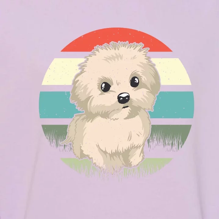 Maltese Dog Retro Garment-Dyed Sweatshirt