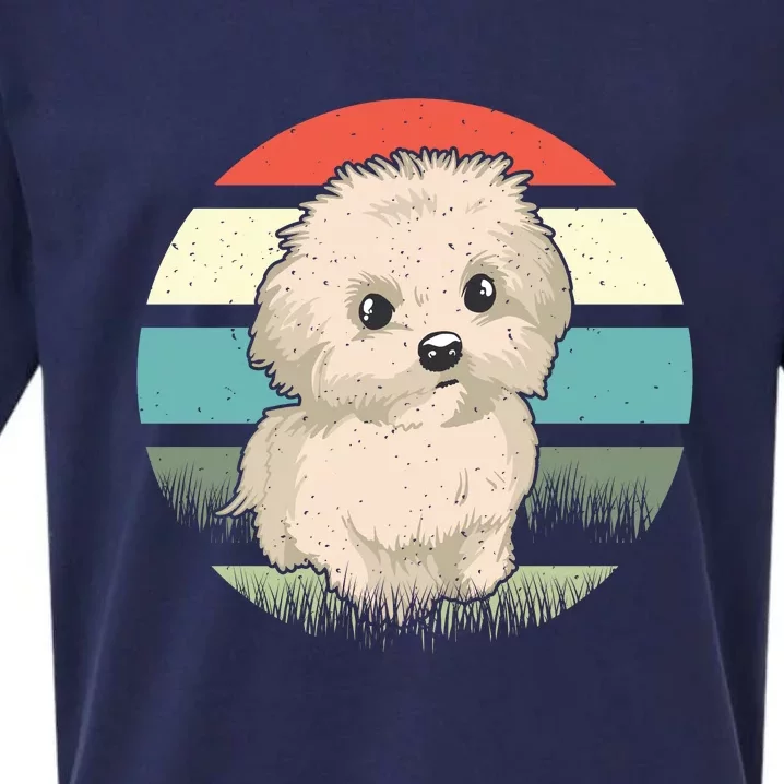 Maltese Dog Retro Sueded Cloud Jersey T-Shirt