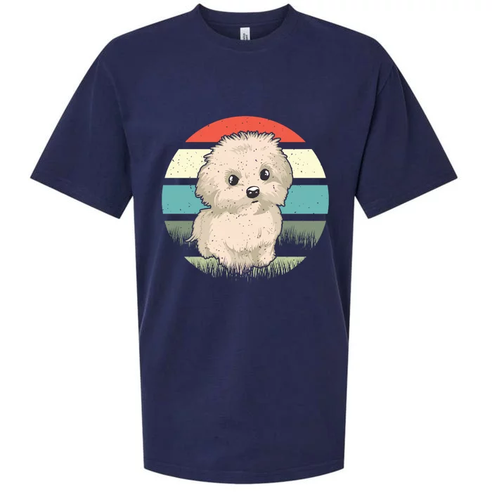 Maltese Dog Retro Sueded Cloud Jersey T-Shirt