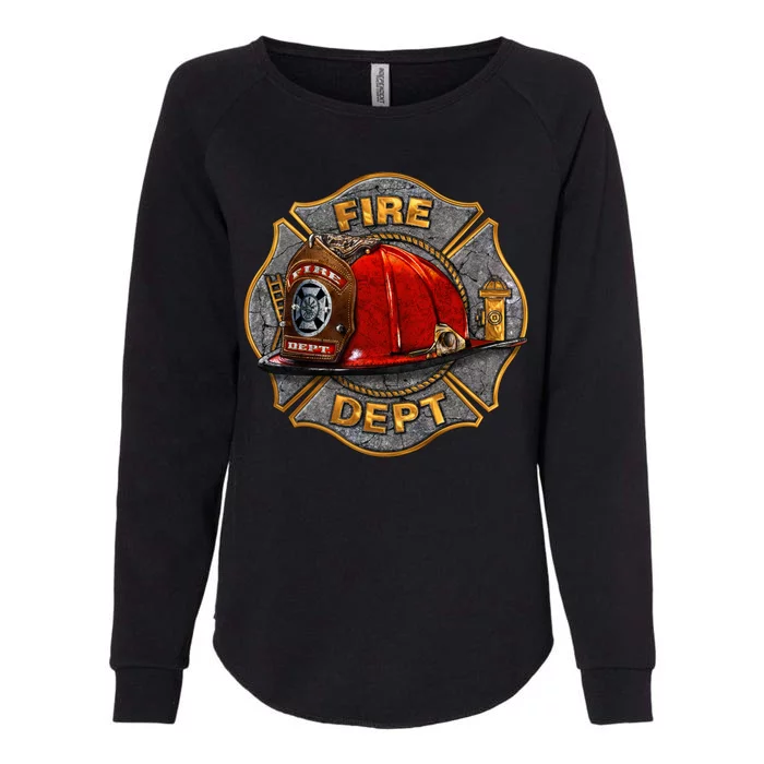 Maltese Fire Dept. Helmet Womens California Wash Sweatshirt