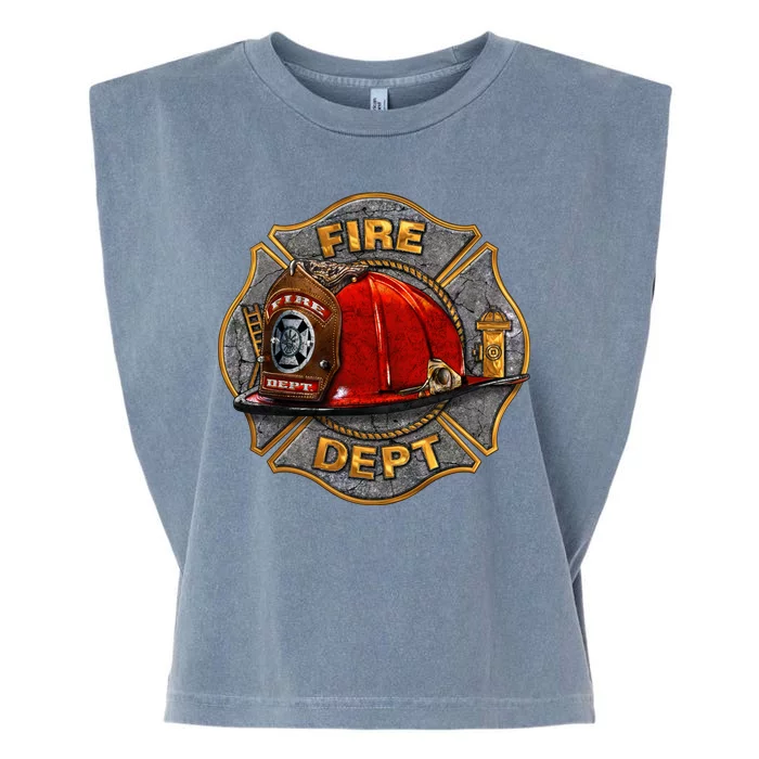 Maltese Fire Dept. Helmet Garment-Dyed Women's Muscle Tee