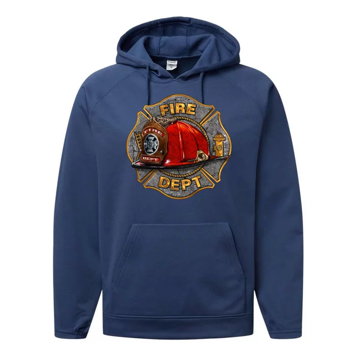 Maltese Fire Dept. Helmet Performance Fleece Hoodie