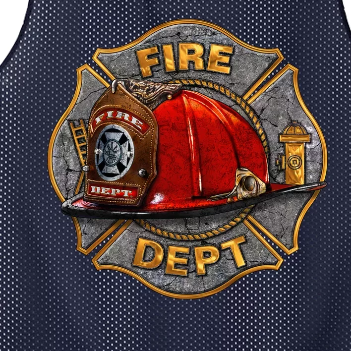 Maltese Fire Dept. Helmet Mesh Reversible Basketball Jersey Tank