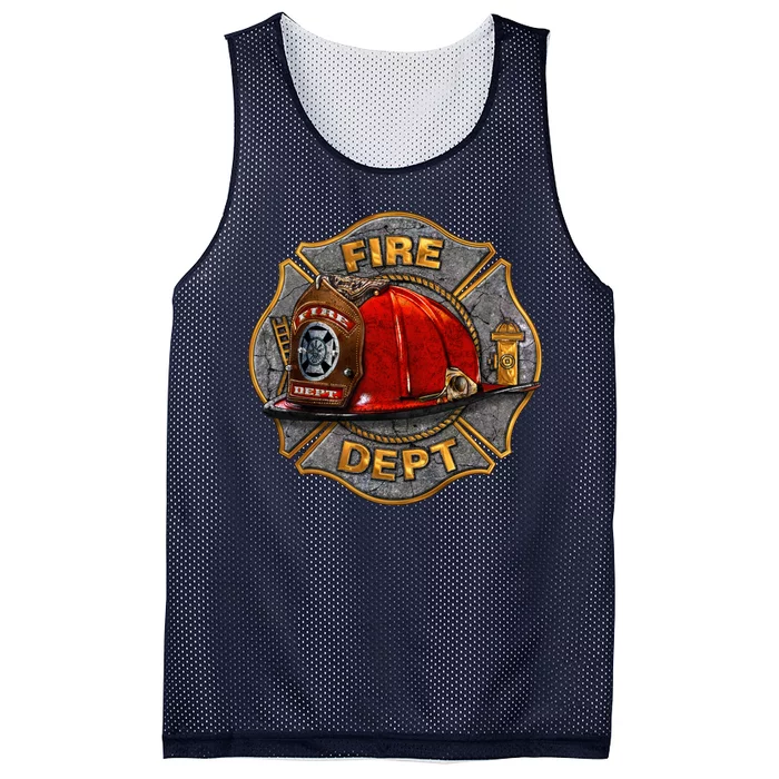 Maltese Fire Dept. Helmet Mesh Reversible Basketball Jersey Tank