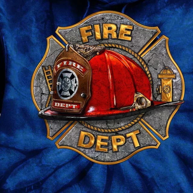 Maltese Fire Dept. Helmet Tie Dye Hoodie