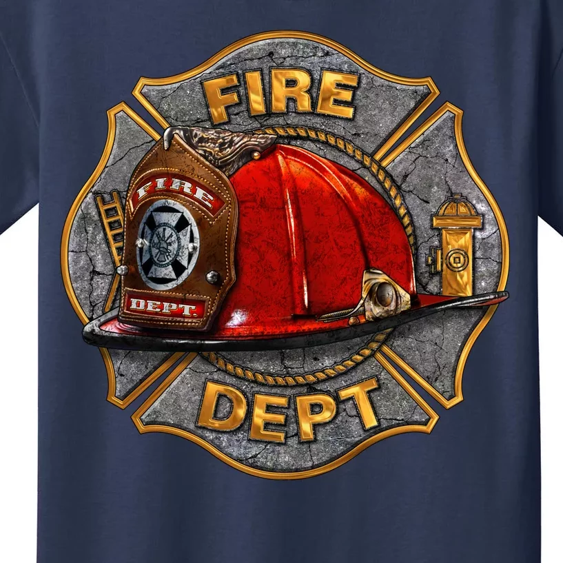 Maltese Fire Dept. Helmet Kids T-Shirt