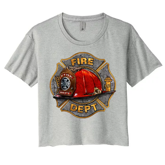 Maltese Fire Dept. Helmet Women's Crop Top Tee