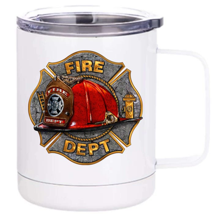 Maltese Fire Dept. Helmet Front & Back 12oz Stainless Steel Tumbler Cup