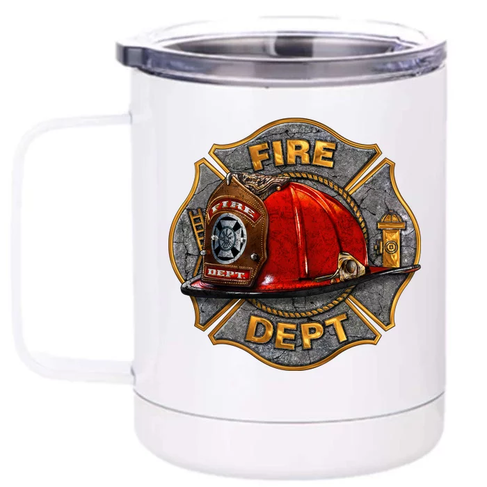 Maltese Fire Dept. Helmet Front & Back 12oz Stainless Steel Tumbler Cup