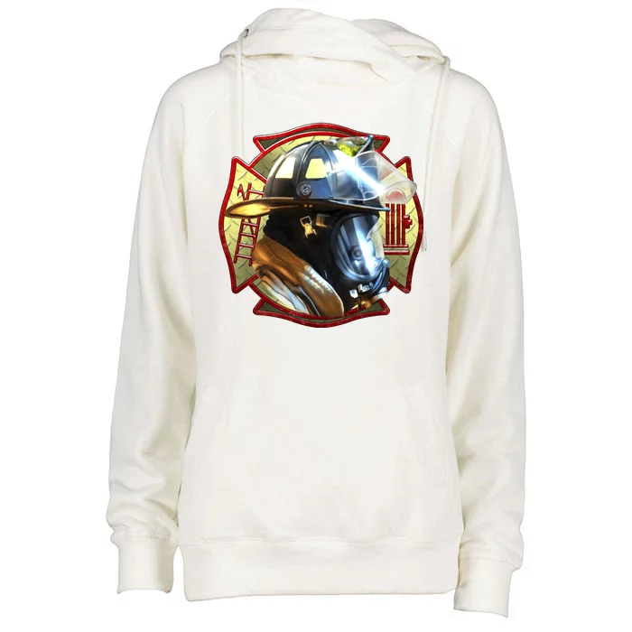 Maltese Fireman Womens Funnel Neck Pullover Hood