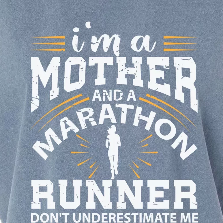 Mother And Marathon Runner Great Gift Funny Mom Gift Garment-Dyed Women's Muscle Tee