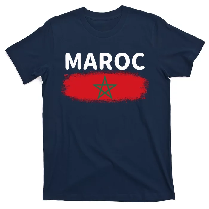 Moorish American Morocco Flag Moroccan Soccer Supporterer T-Shirt