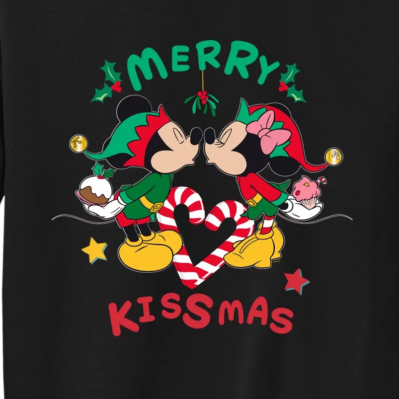 Mickey And Minnie Mouse Christmas Love Merry Kissmas Long Sleeve Tall Sweatshirt