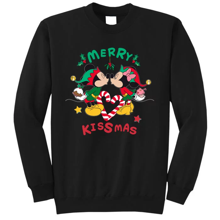 Mickey And Minnie Mouse Christmas Love Merry Kissmas Long Sleeve Tall Sweatshirt