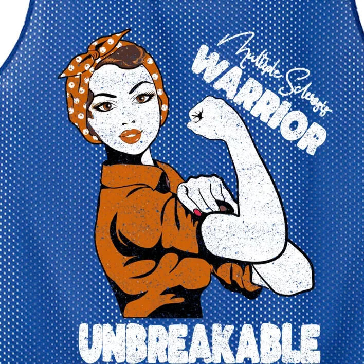 Ms Awareness Multiple Sclerosis Unbreakable Warrior Funny Gift Mesh Reversible Basketball Jersey Tank