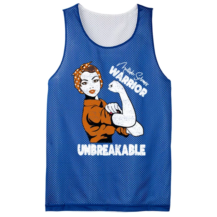 Ms Awareness Multiple Sclerosis Unbreakable Warrior Funny Gift Mesh Reversible Basketball Jersey Tank