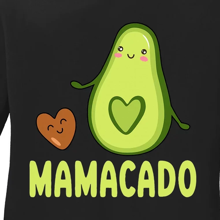 Mamacado Avocado Mama Funny Avocado Ladies Long Sleeve Shirt