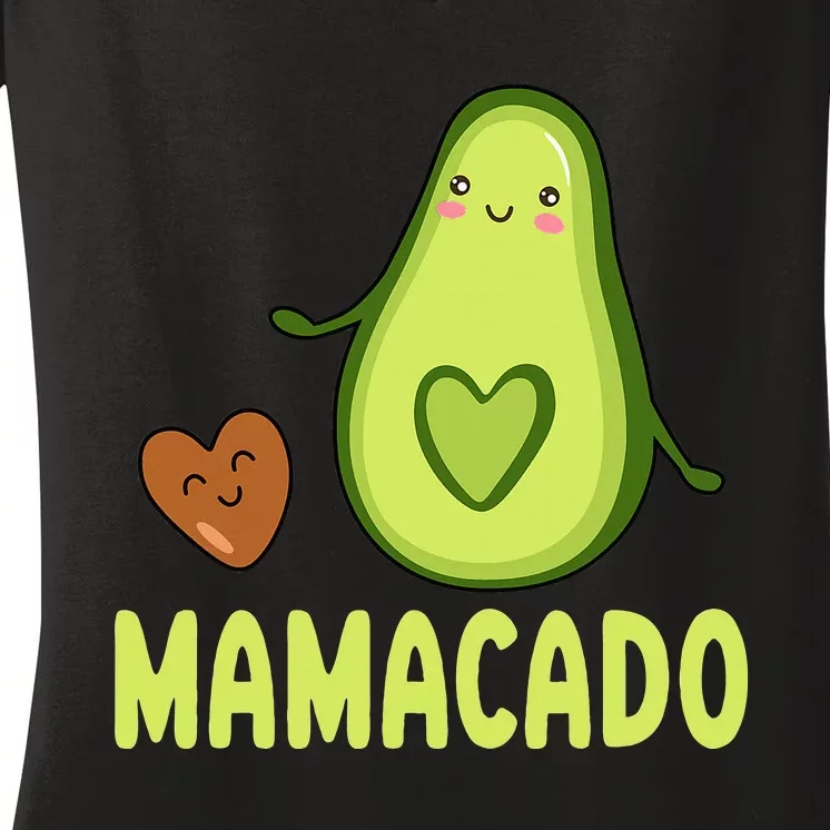 Mamacado Avocado Mama Funny Avocado Women's V-Neck T-Shirt