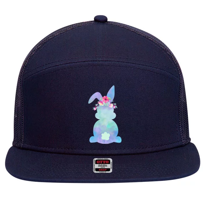 Mommy And Me Matching Tiegiftdye Floral Bunny Rabbit Easter Gift 7 Panel Mesh Trucker Snapback Hat