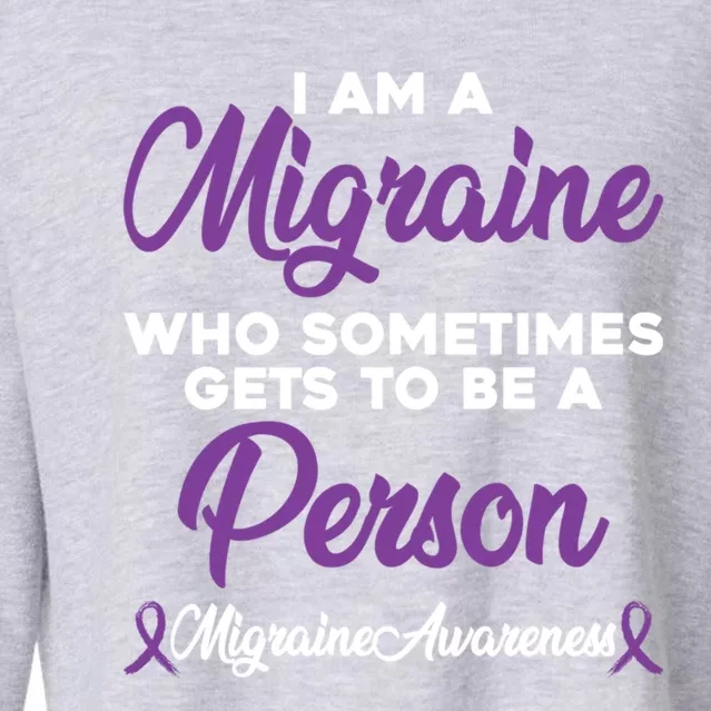 Migraine Awareness Month Pain Relief Hope Quote Great Gift Cropped Pullover Crew