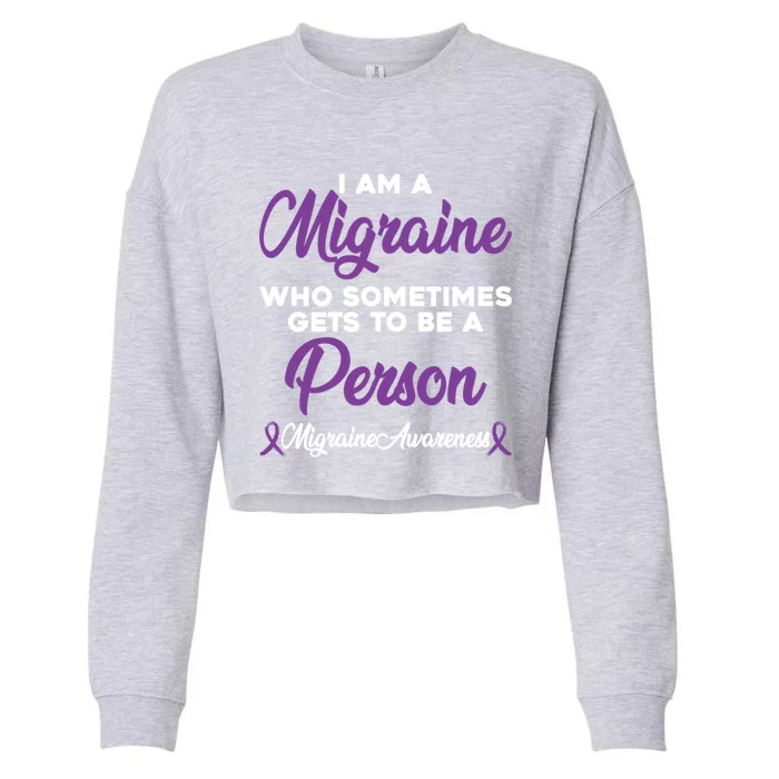 Migraine Awareness Month Pain Relief Hope Quote Great Gift Cropped Pullover Crew