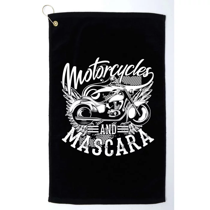 Motorcycles And Mascara Funny Gift Cute Makeup Motor Lover Funny Gift Platinum Collection Golf Towel