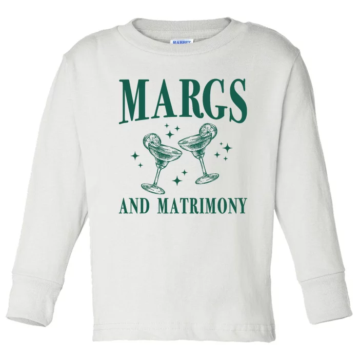 Margs And Matrimony Bachelorette Party Margarita Bach Toddler Long Sleeve Shirt