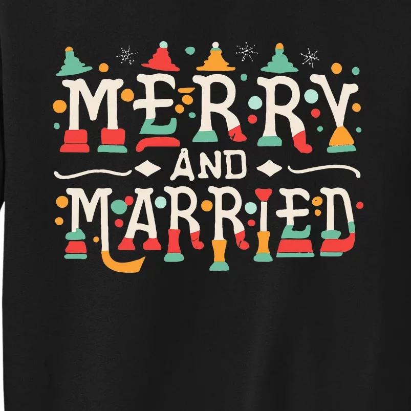 Merry and Married First Christmas Pajama Couples Matching Sweatshirt