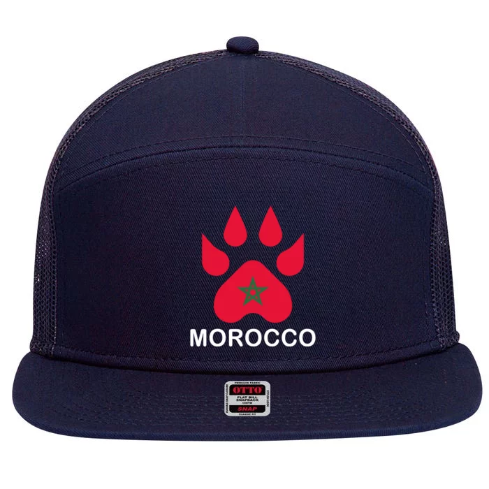 Moorish American Morocco Flag Moroccan Soccer Supporter Funny Gift 7 Panel Mesh Trucker Snapback Hat