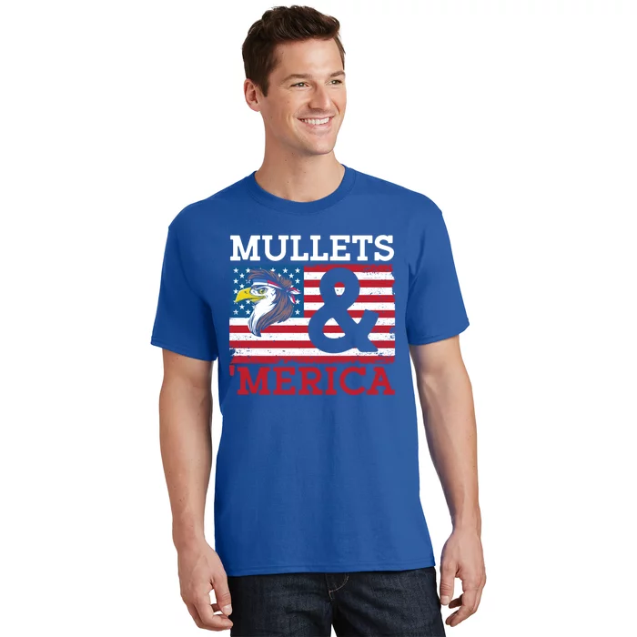 Mullets And Merica Eagle Mullet Hairstyle Funny Gift T-Shirt