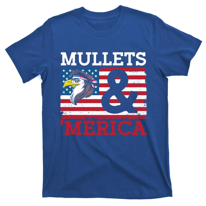 Mullets And Merica Eagle Mullet Hairstyle Funny Gift T-Shirt