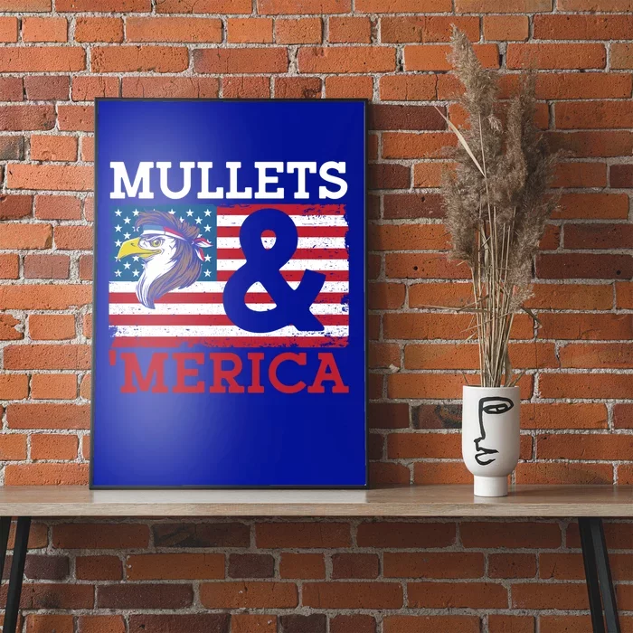 Mullets And Merica Eagle Mullet Hairstyle Funny Gift Poster