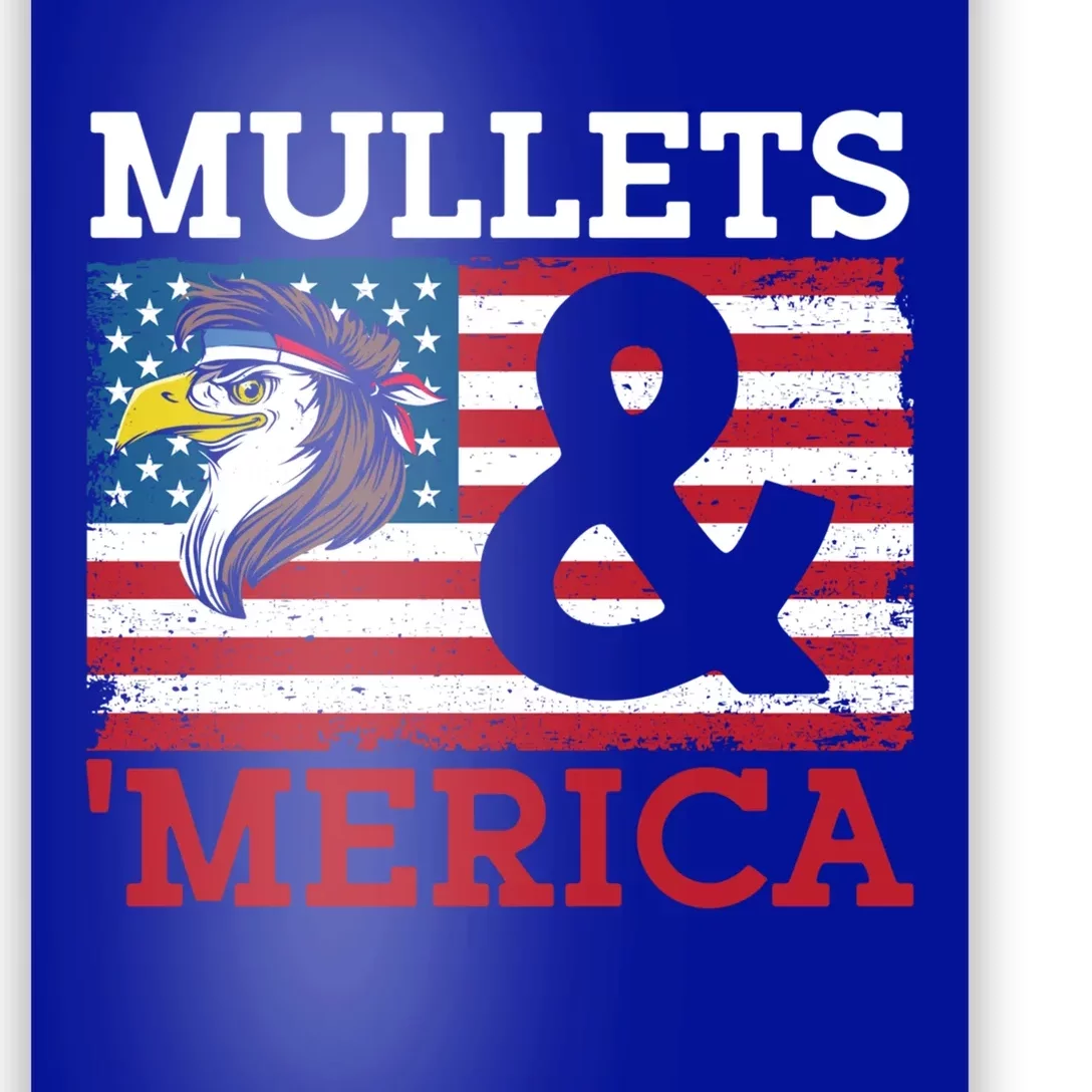 Mullets And Merica Eagle Mullet Hairstyle Funny Gift Poster