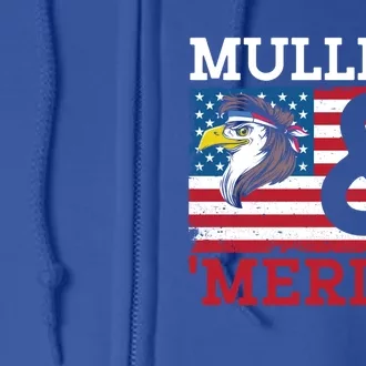 Mullets And Merica Eagle Mullet Hairstyle Funny Gift Full Zip Hoodie