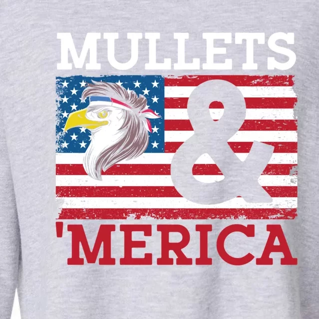 Mullets And Merica Eagle Mullet Hairstyle Funny Gift Cropped Pullover Crew