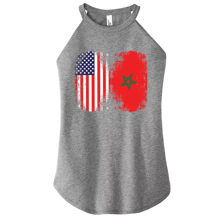 Moorish American Morocco Flag Moroccan Soccer Supporter Cool Gift Women’s Perfect Tri Rocker Tank