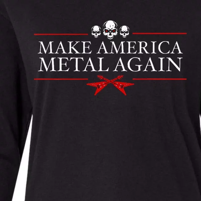 Make America Metal Again Trump Rock Heavy Music Thrash Gift Womens Cotton Relaxed Long Sleeve T-Shirt